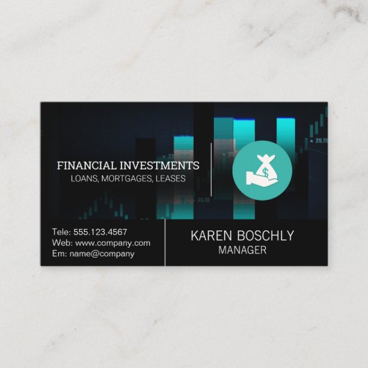 Carte De Visite Graphique du marché stock | Sacs (Devant)