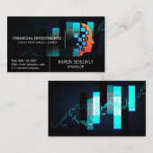 Carte De Visite Graphique du marché stock | Technologie (Devant / Derrière)