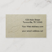 Carte De Visite Graphique Embossé à feuille simple (Dos)