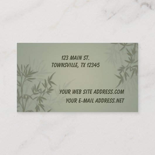 Carte De Visite Graphique en bambou moderne (Dos)