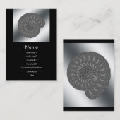 Carte De Visite Graphique en spirale monochrome (Devant / Derrière)