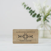 Carte de visite graphique en texture de bois rusti (Debout devant)
