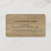 Carte de visite graphique en texture de bois rusti (Dos)