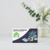 Carte De Visite Graphique financier | Analyste de données monétair (Debout devant)
