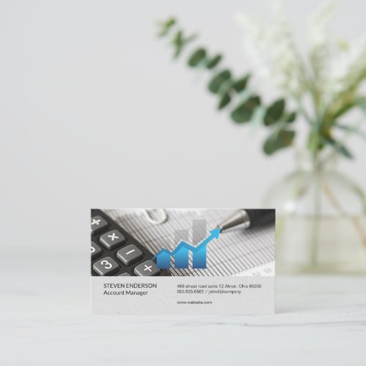 Carte De Visite Graphique financier | Documents de stylo (Debout devant)