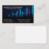 Carte De Visite Graphique financier du marché stock (Devant / Derrière)