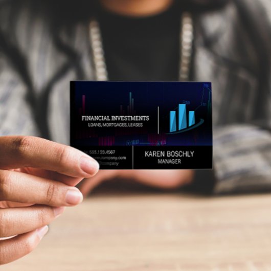 Carte De Visite Graphique financier du marché stock