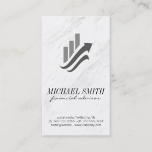 Carte De Visite Graphique financier   Marbre   Actions