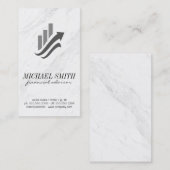 Carte De Visite Graphique financier | Marbre | Actions (Devant / Derrière)