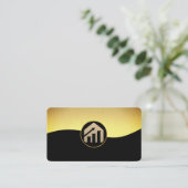 Carte De Visite Graphique financier | Or Noir Deux Tons (Debout devant)