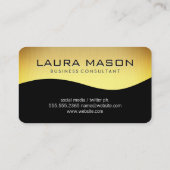 Carte De Visite Graphique financier | Or Noir Deux Tons (Dos)