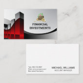 Carte De Visite Graphique financier | Sac d'argent | Comptable (Devant / Derrière)