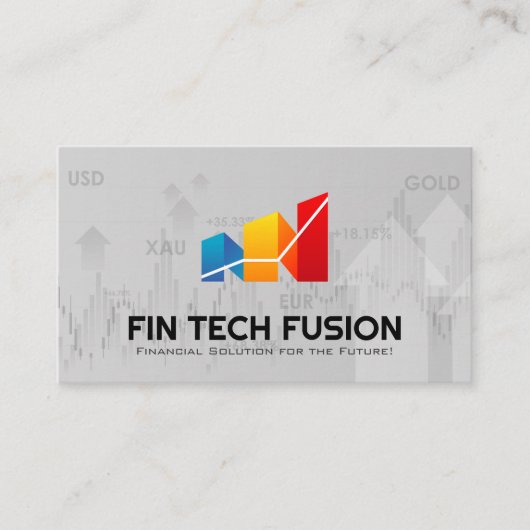 Carte De Visite Graphique financier | Technologie IA | Analyse de (Devant)