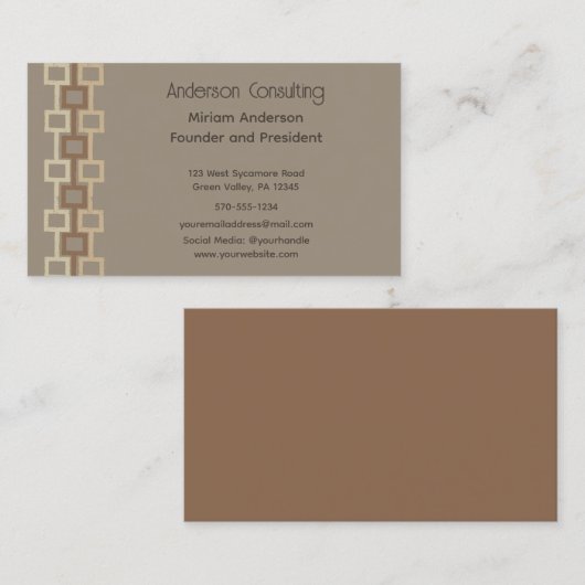 Carte De Visite Graphique géométrique rétro, objet général (Devant / Derrière)