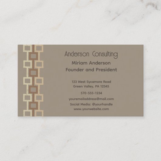 Carte De Visite Graphique géométrique rétro, objet général (Devant)