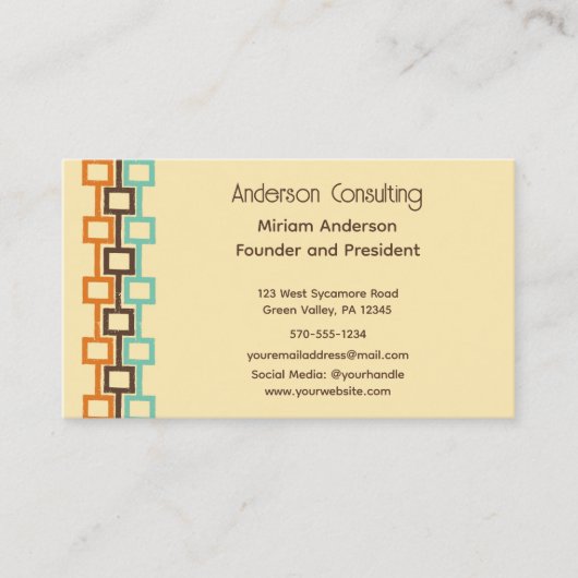 Carte De Visite Graphique géométrique rétro, objet général (Devant)