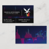 Carte De Visite Graphique Graphique de la finance de stockage | In (Devant / Derrière)