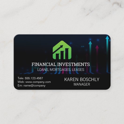 Carte De Visite Graphique Marchés financiers | Logo Graphique de c (Devant)