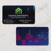 Carte De Visite Graphique Marchés financiers | Logo Graphique de c (Devant / Derrière)