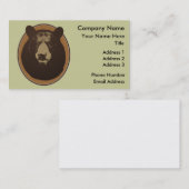 Carte De Visite Graphique monté de tête d'ours d'empaillage (Devant / Derrière)