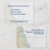 Carte De Visite Graphique Nautique Stuart FL Nettoyant Bleu Frais (Devant / Derrière)