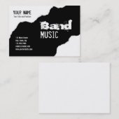 Carte De Visite Graphique noir et blanc déchiré de grunge de bande (Devant / Derrière)