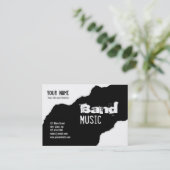 Carte De Visite Graphique noir et blanc déchiré de grunge de bande (Debout devant)