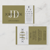 Carte De Visite Graphique optométriste Or antique (Devant / Derrière)