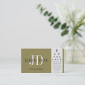 Carte De Visite Graphique optométriste Or antique (Debout devant)