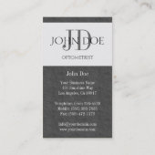 Carte De Visite Graphique optométriste Pierre d'ardoise gris foncé (Dos)