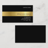 Carte De Visite Graphique professionnel moderne Black Gold élégant (Devant / Derrière)