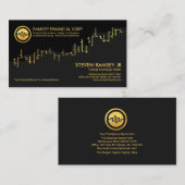 Carte De Visite Graphique Stock d'or de l'entreprise, Conseiller f (Devant / Derrière)