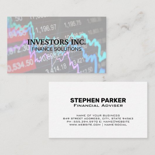 Carte De Visite Graphique stock | Graphique | Finances (Devant / Derrière)