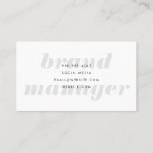 Carte De Visite Graphiques Abstraits gras et cursifs (Dos)