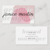 Carte De Visite Graphiques Abstraits gras et cursifs (Devant / Derrière)