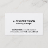 Carte De Visite Graphiques d'analyse d'empreintes digitales de séc (Dos)