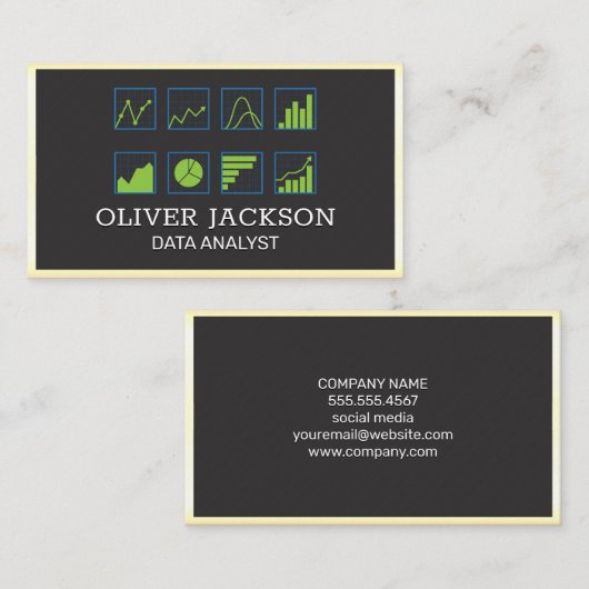 Carte De Visite Graphiques de données | Analyste (Devant / Derrière)