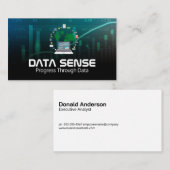 Carte De Visite Graphiques de données | Logo d'analyse | Ordinateu (Devant / Derrière)