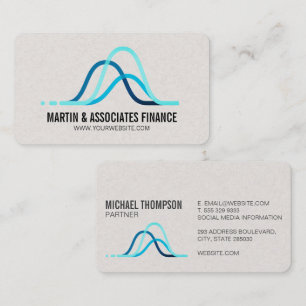 Carte De Visite Graphiques de la ligne bleue Finances