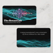 Carte De Visite Graphiques de ondes sonores | Logo de note de musi (Devant / Derrière)