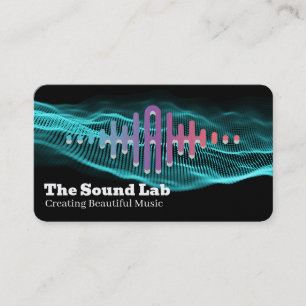 Carte De Visite Graphiques de ondes sonores Logo de note de musi