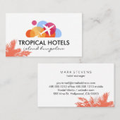 Carte De Visite Graphiques de plan | Palmiers tropicaux (Devant / Derrière)