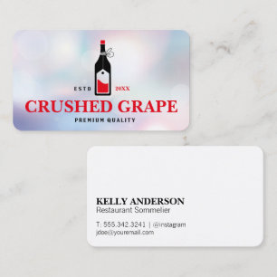 Carte De Visite Graphiques de vente au détail de bouteilles de vin
