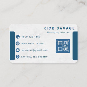 Carte De Visite Graphiques minimalistes modernes blancs et bleus m