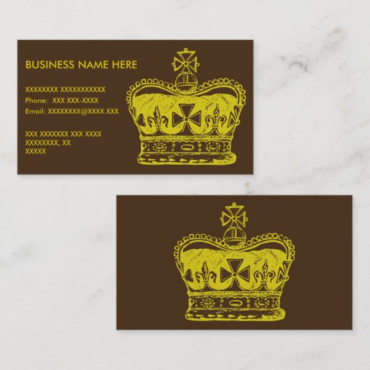 Carte De Visite Graphisme Couronne Royale (Devant / Derrière)