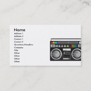 Carte De Visite graphisme de boombox rétro