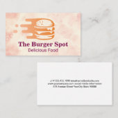 Carte De Visite Graphisme de burger volant | Restaurant (Devant / Derrière)