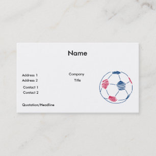 Carte De Visite graphisme de football gribouillé rouge et bleu