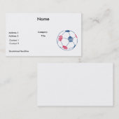 Carte De Visite graphisme de script de football rouge et bleu (Devant / Derrière)
