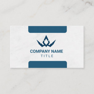 Carte De Visite Graphisme minimaliste moderne blanc et bleu marine